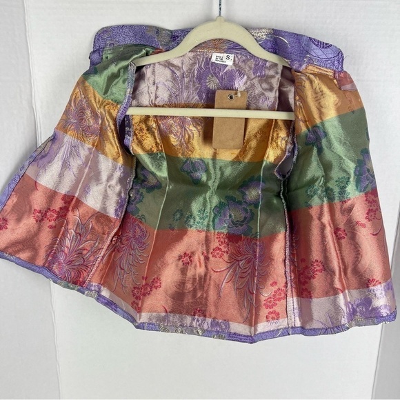 🩷 Kids, Tibetan Traditional Brocade Half Vest - Purple. Size: S. NWT - Picture 3 of 9